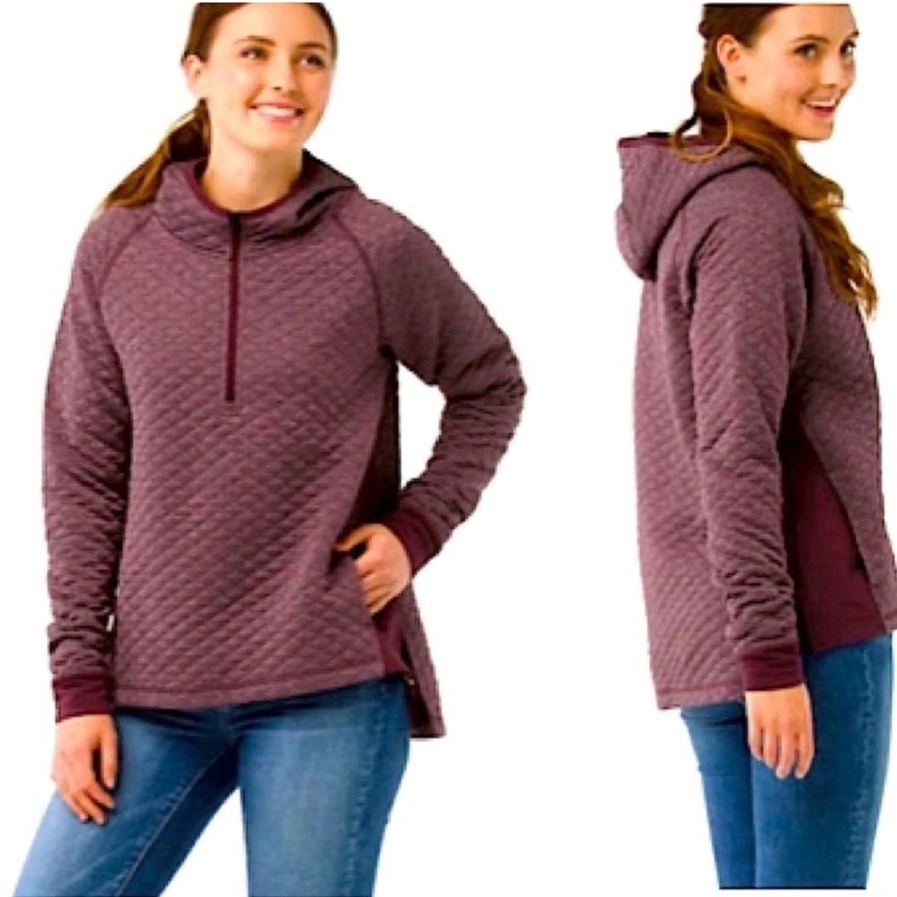 Smartwool Quilted Pullover Hoodie in Mauve Plum